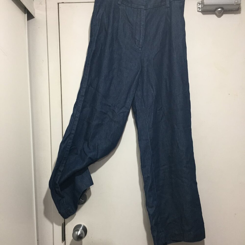 TALBOTS DENIM WIDE LEG PANTS SIZE 8
